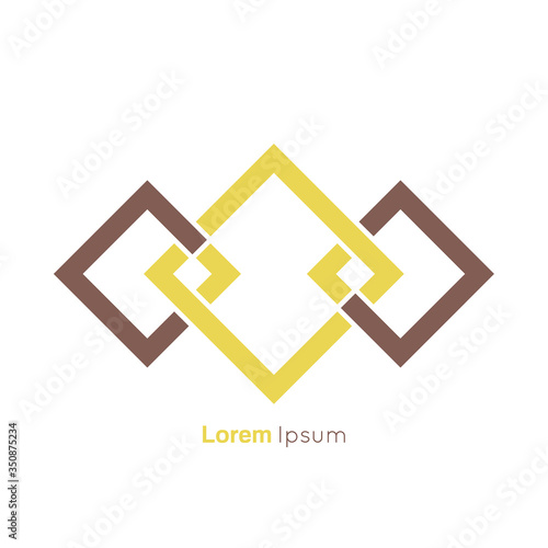 Infinite square rhombus looped symbol. Abstract vector logo design template.