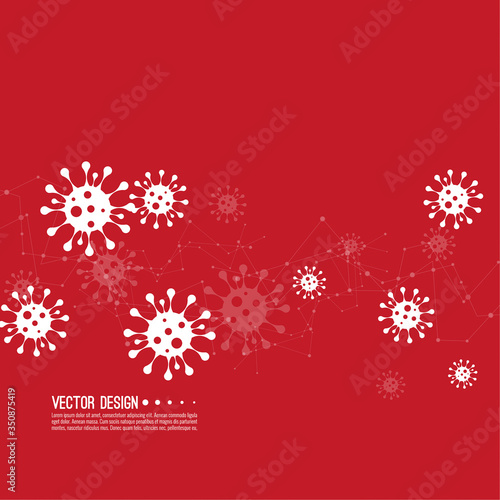 Background with bacillus coronavirus with viral infection. Virus Covid 19 vector illustration.