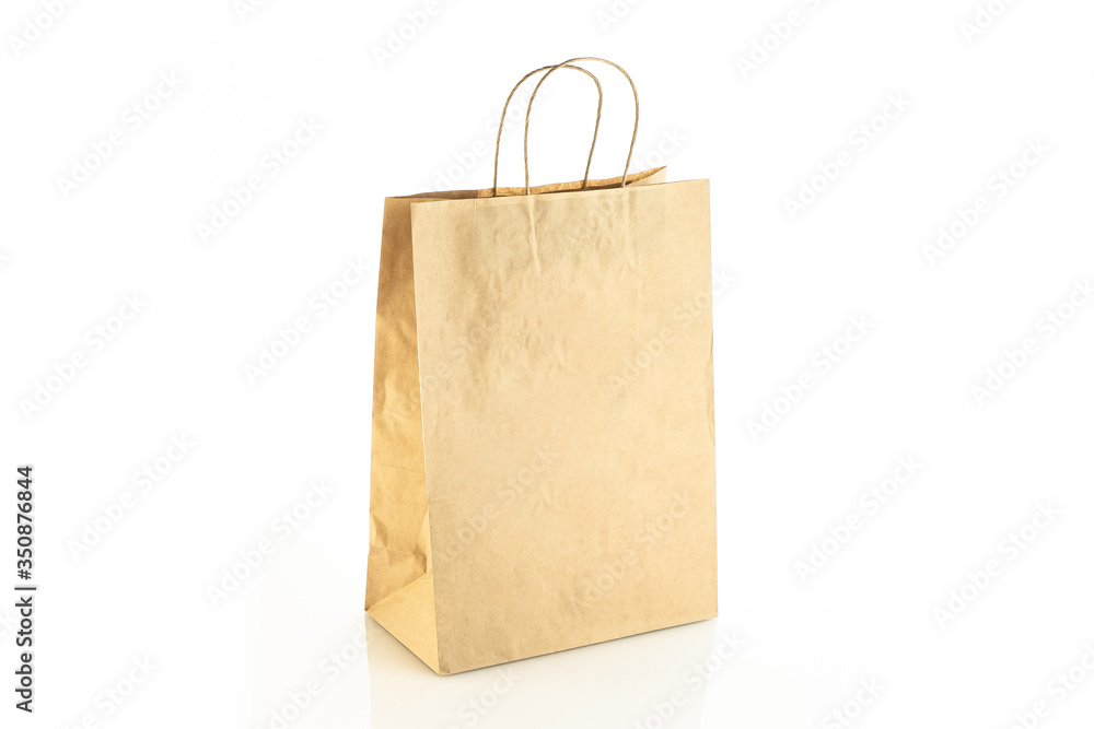 Craft bag for food on white backgroung, paper pack of carton, storage, blank, white package box Craft bag for food on white backgroung, paper pack of carton, storage, blank, white package box