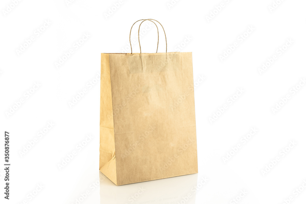 Craft bag for food on white backgroung, paper pack of carton, storage, blank, white package box Craft bag for food on white backgroung, paper pack of carton, storage, blank, white package box