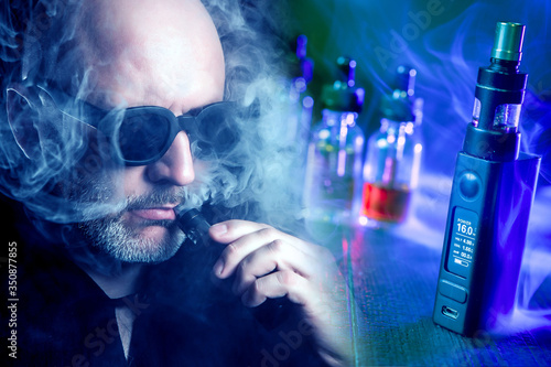 VAPE man. Portrait of a bea...
