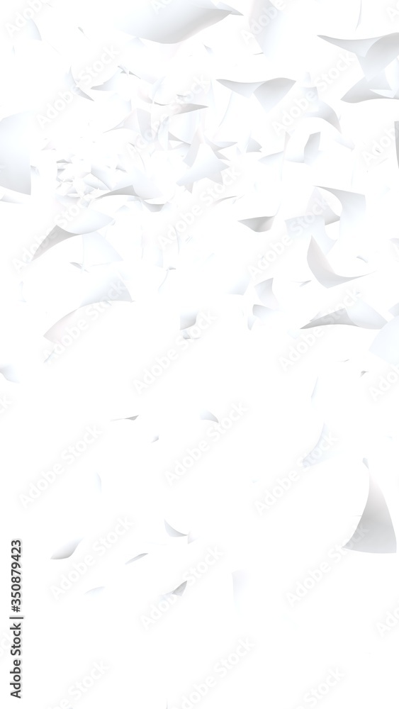 Flying sheets of paper isolated on white background. Abstract money is flying in the air. Vertical orientation. 3D illustration Flying sheets of paper isolated on white background. Abstract money is flying in the air. Vertical orientation. 3D illustration