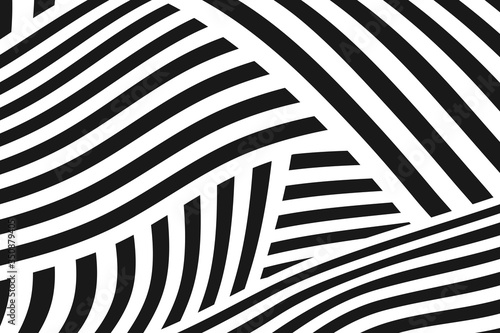 Abstract black and white stripe line pattern mesh design artwork background. illustration vector eps10