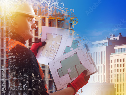 Architect with construction...