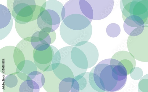 Wallpaper Mural Multicolored translucent circles on a white background. Green tones. 3D illustration Torontodigital.ca