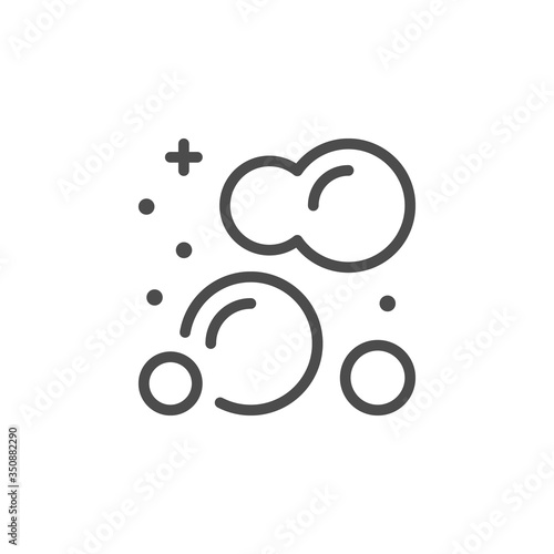 Bubbles and foam line outline icon