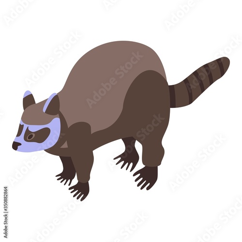 Brown raccoon icon. Isometric of brown raccoon vector icon for web design isolated on white background