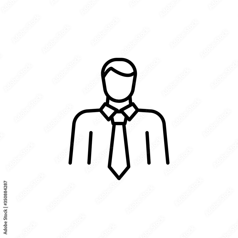 Person line icon. Business man and manager, male, avatar symbol. logo. Outline design editable stroke. For yuor design. Stock - Vector illustration.