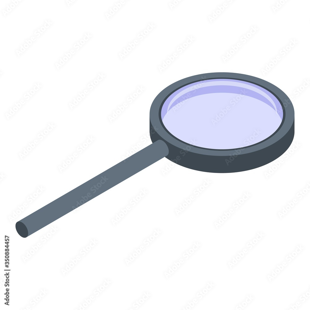 Magnifying glass icon. Isometric of magnifying glass vector icon for web design isolated on white background