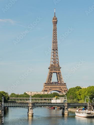 The Eiffel Tower viewed from Grenelle Bridge