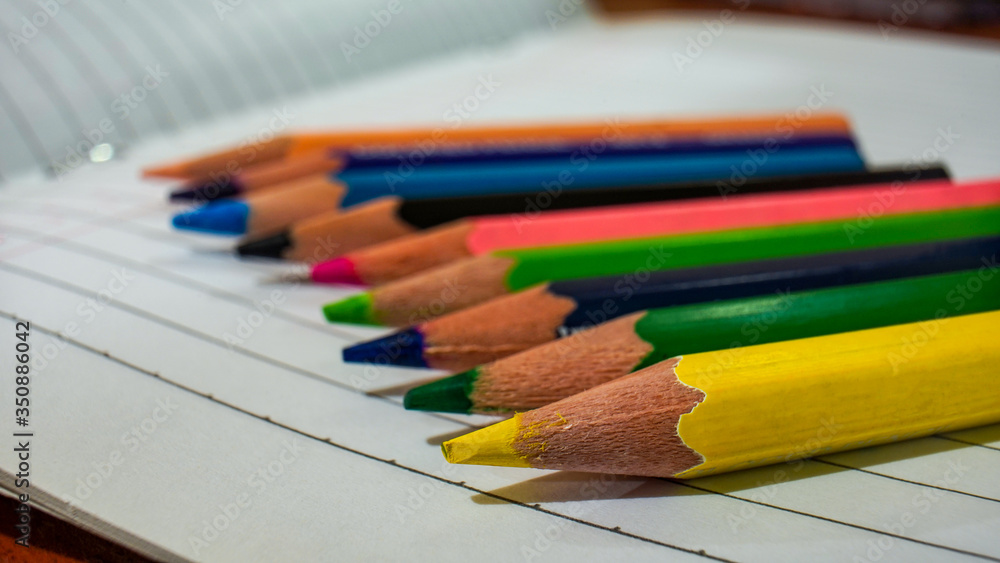 Obraz premium colored pencils on a white background