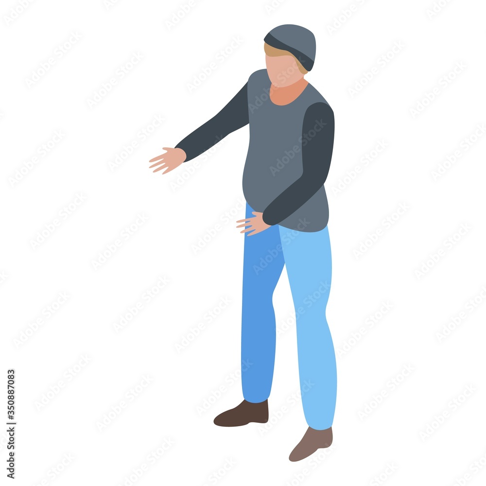 Man clip maker icon. Isometric of man clip maker vector icon for web design isolated on white background Man clip maker icon. Isometric of man clip maker vector icon for web design isolated on white background