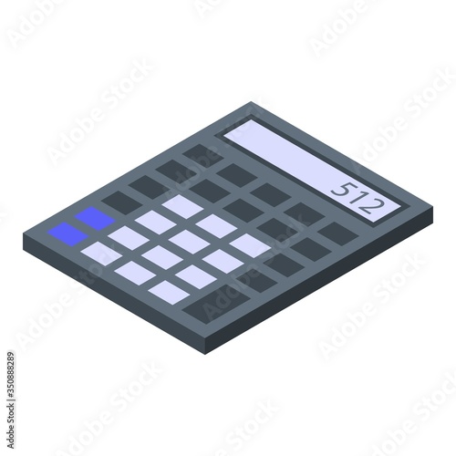 Manual calculator icon. Isometric of manual calculator vector icon for web design isolated on white background