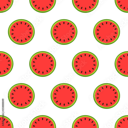 seamless background with watermelon slices, vector illustration