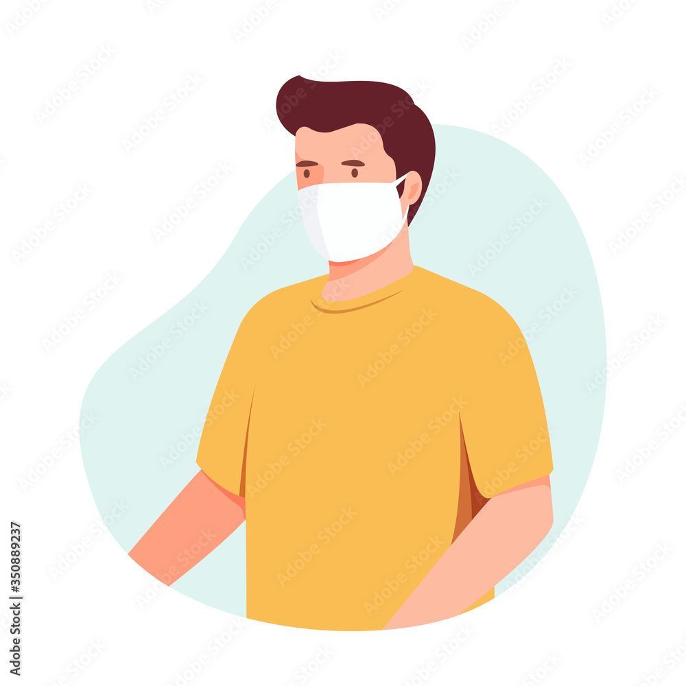 People wearing medical mask. fight corona virus background concept. vector illustration