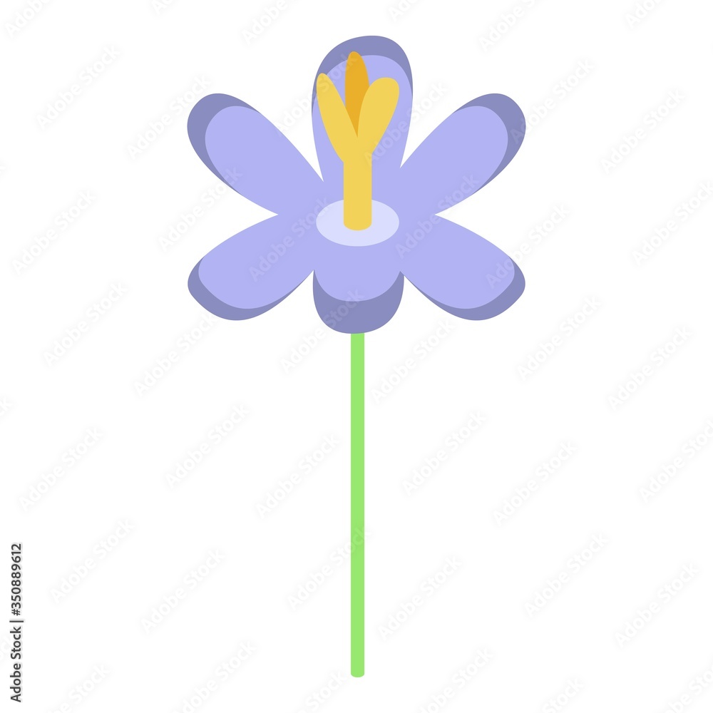Violet flower icon. Isometric of violet flower vector icon for web design isolated on white background Violet flower icon. Isometric of violet flower vector icon for web design isolated on white background