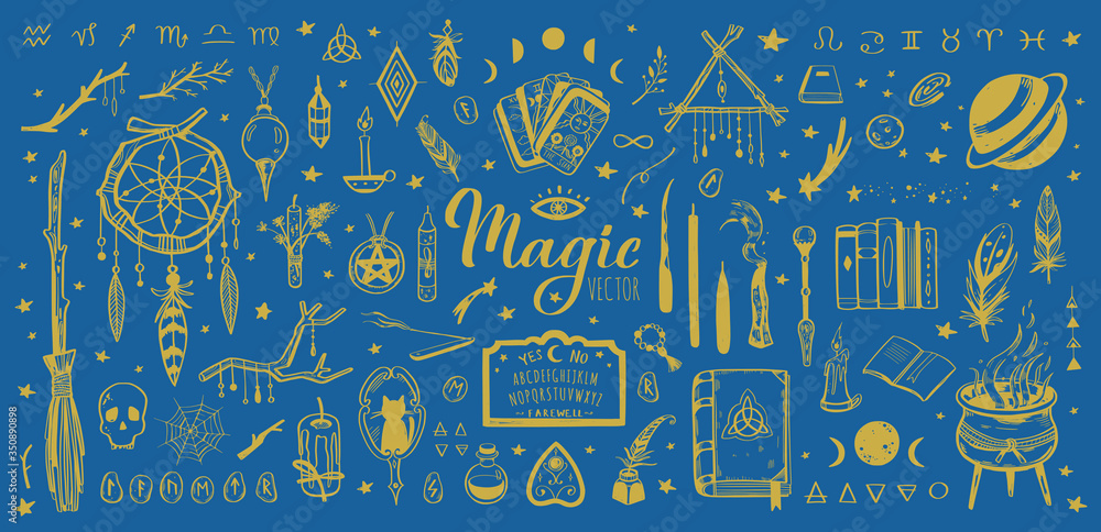 Premium Vector  Witchcraft magic background for witches and