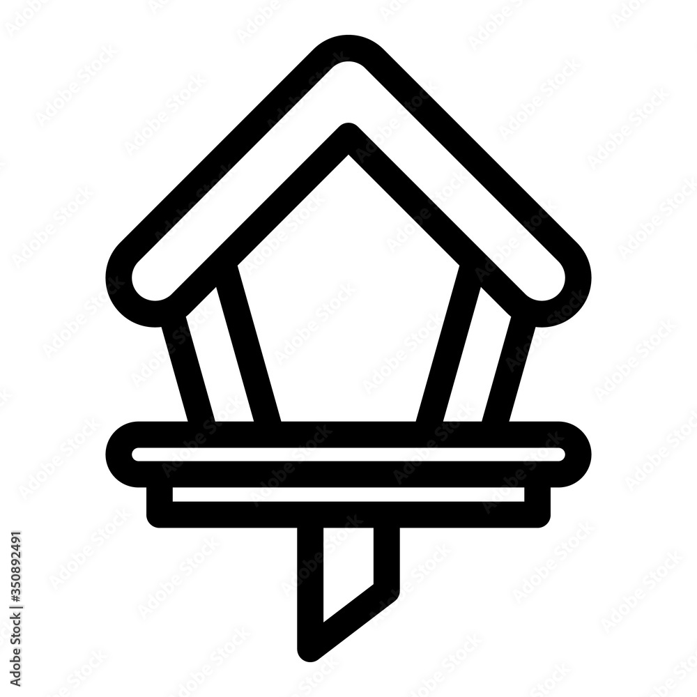 House bird feeder icon. Outline house bird feeder vector icon for web design isolated on white background House bird feeder icon. Outline house bird feeder vector icon for web design isolated on white background