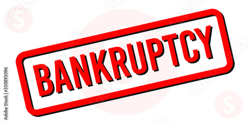 Bankruptcy red stamp illustration