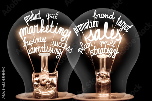 Light Bulbs with Marketing Sales Concept