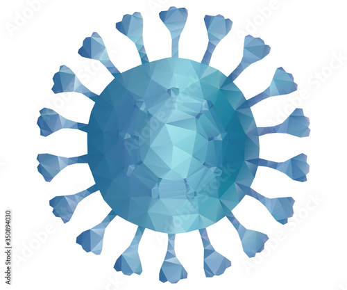 Virus cells polygon, covid