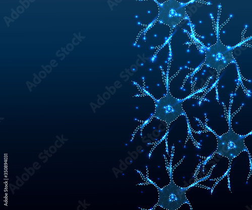 neuron, star, polygon, blue b-ground 4