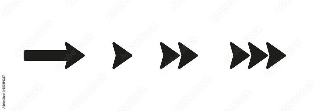 Flat vector arrow icon set for right, left, down and up direction pointer. Black rounded arrow sign for web cursor or button design. Navigation shape digital graphic collection. SET4 Flat vector arrow icon set for right, left, down and up direction pointer. Black rounded arrow sign for web cursor or button design. Navigation shape digital graphic collection. SET4