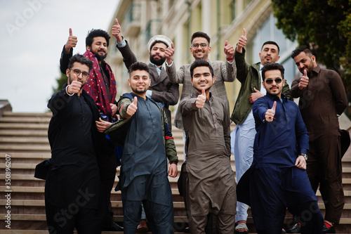 Photos Group of pakistani man wearing traditional clothes salwar kameez or kurta
