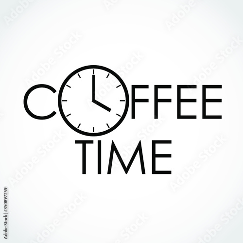 coffee time banner with clock
