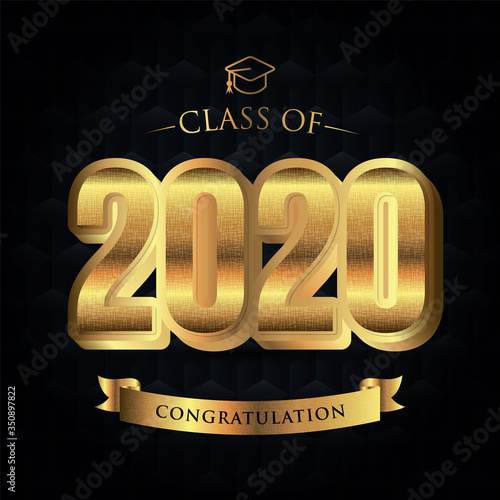 Congratulations Graduates 2020. Celebration text poster. Graduates class of 2020 vector concept as template for cards, posters, banners, labels.