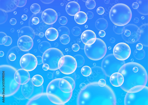 Abstract bubbles and sky (or underwater) background wallpaper.