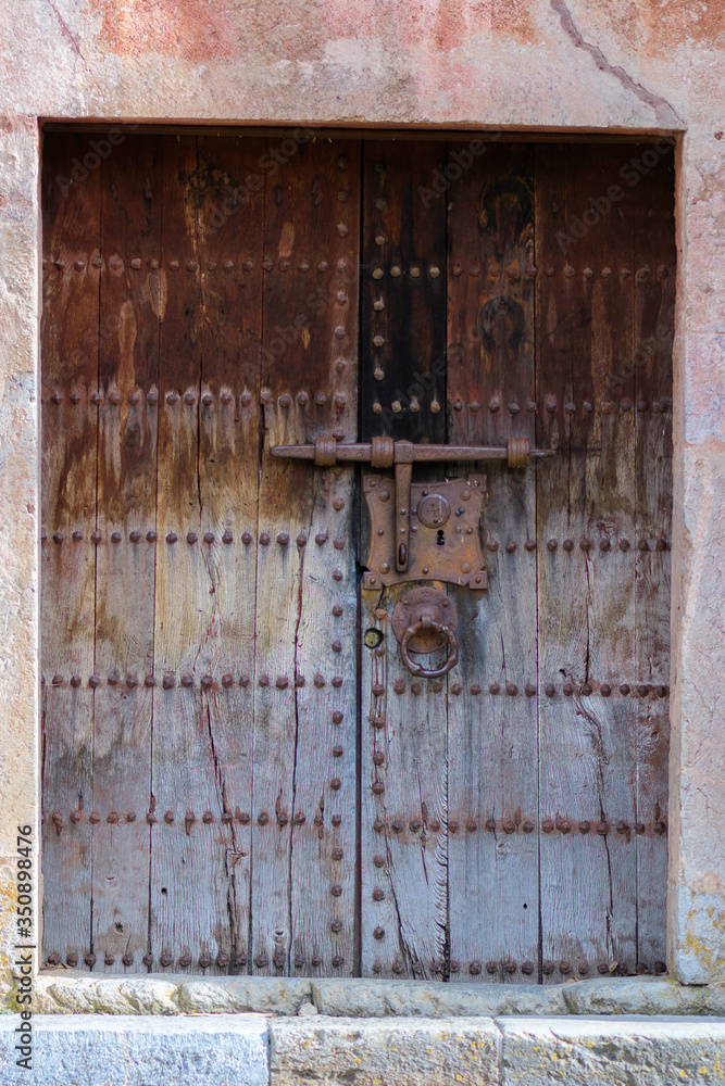 An old door of Sant Martí d'Ogassa, a church in the Pyrenees in Catalonia
