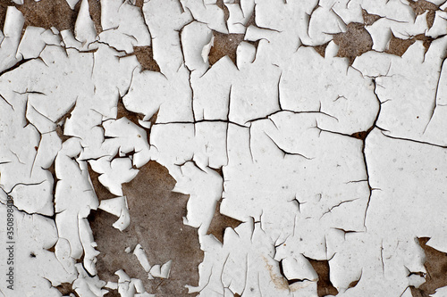 A wall with white cracked paint.