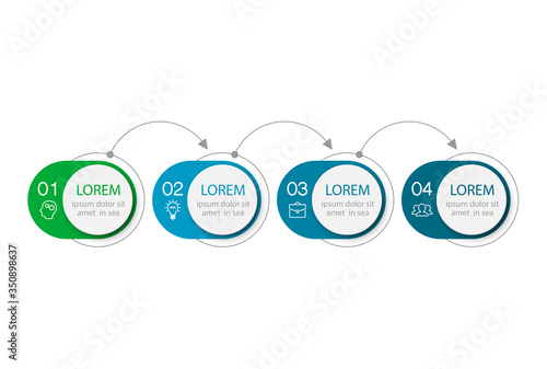 Vector iInfographic template for business, presentations, web design, 4 options.