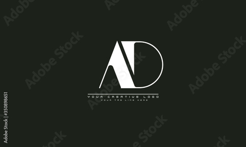 AD DA abstract vector logo monogram template