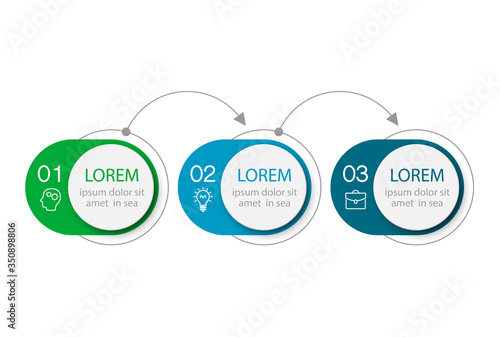 Vector iInfographic template for business, presentations, web design, 3 options.