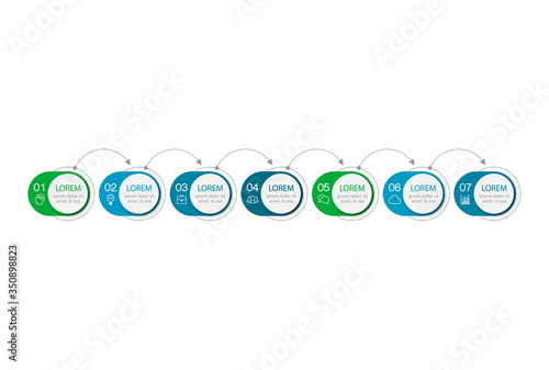 Vector iInfographic template for business, presentations, web design, 7 options.