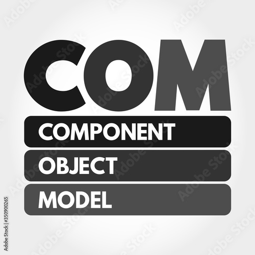 COM - Component Object Model acronym  technology concept background