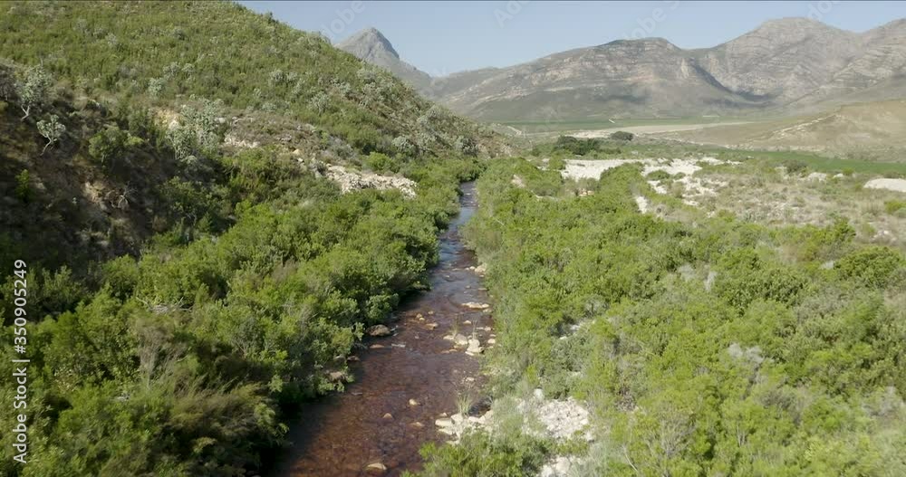 Drone shot flying above a beautifull river in south africa Drone shot flying above a beautifull river in south africa