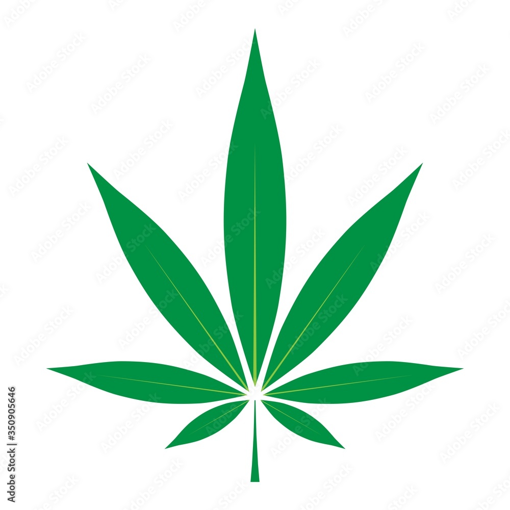 simple green flat marihuana leaf icon isolated on white background simple green flat marihuana leaf icon isolated on white background