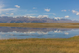 Mongolia landscape. Altai Tavan Bogd National Park in Bayar-Ulgii, Altai, Mongolia. Beautiful mountain landscape, lake and mountain range