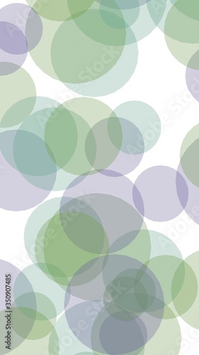 Multicolored translucent circles on a white background. 3D illustration