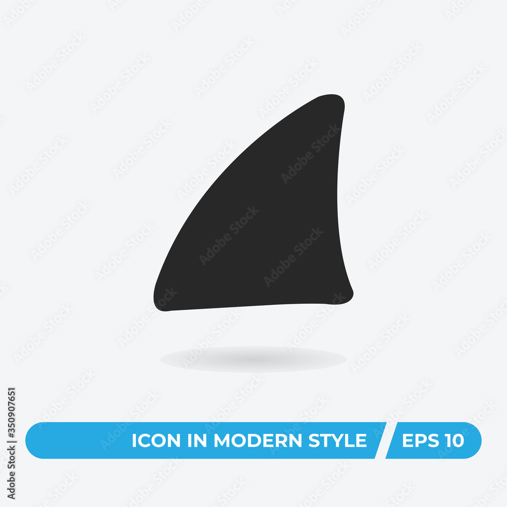 Fototapeta premium Shark fin vector icon, simple sign for web site and mobile app.