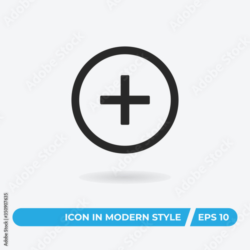 Plus vector icon, simple sign for web site and mobile app.