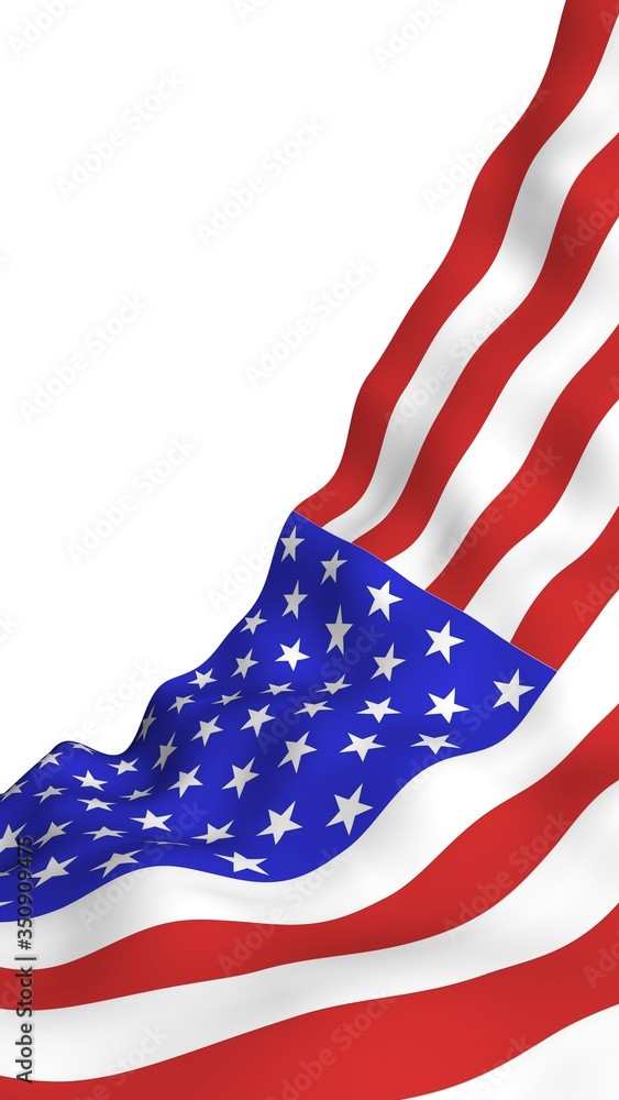 Obraz premium Waving flag of the United States of America. Stars and Stripes. State symbol of the USA. 3D illustration