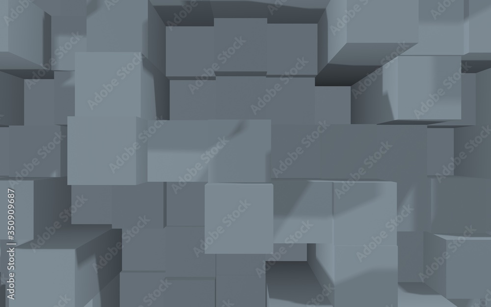 Abstract gray elegant cube geometric background. Chaotically advanced rectangular bars. 3D Rendering, 3D illustration Abstract gray elegant cube geometric background. Chaotically advanced rectangular bars. 3D Rendering, 3D illustration