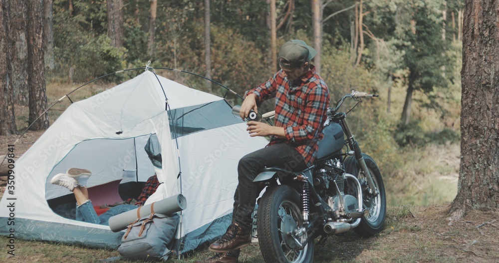 Fototapeta premium Camping in forest