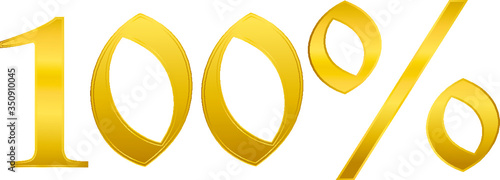 golden arithmetic symbol of percentage volume