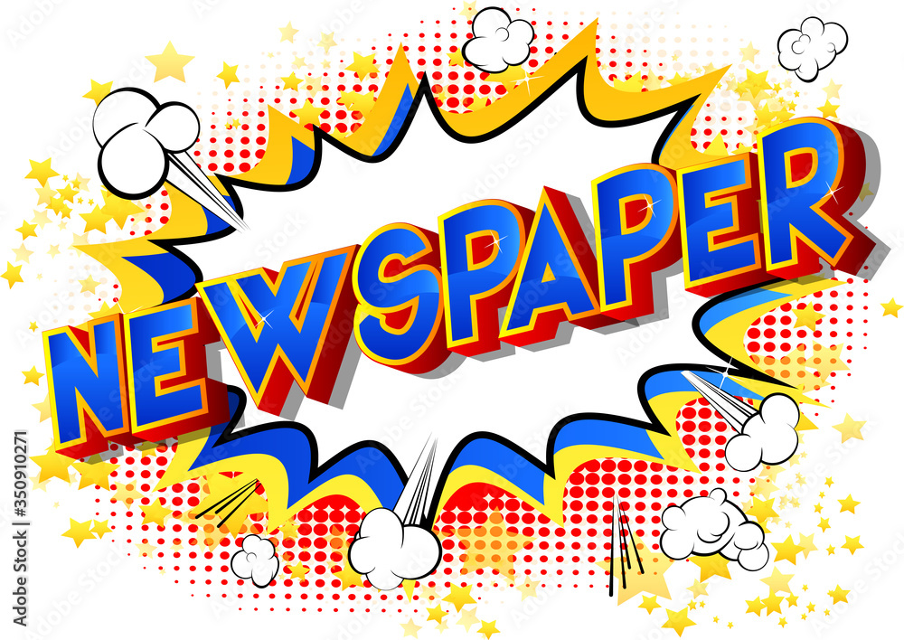 Fototapeta Newspaper - Comic book style word on abstract background.