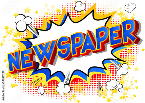 Newspaper - Comic book style word on abstract background.